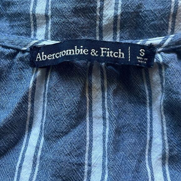 Abercrombie 100% Cotton Womens Blue White Striped Tank Top Adjustable Straps (S) - Picture 5 of 5